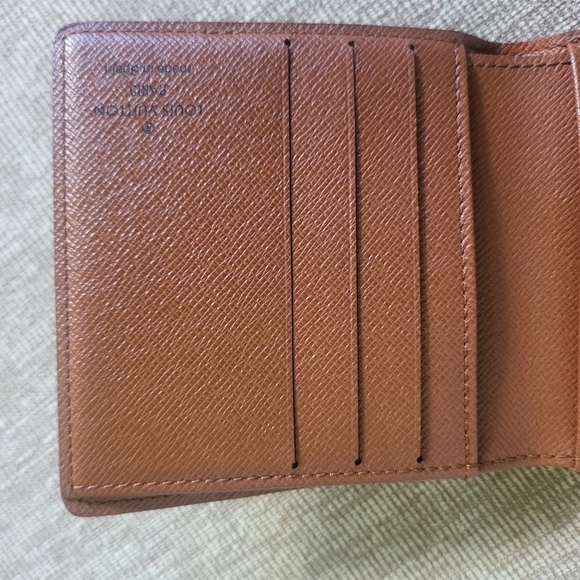 Authentic LOUIS VUITTON Monogram Canvas Leather Card Bifold Wallet - Picture 8 of 10